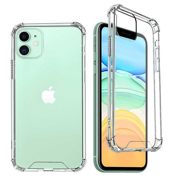 Fundas rígidas de TPU de acrílico transparente de 1,5 MM para iPhone 11 Pro Max 12 mini XS XR X 6 7 8 Plus SE Samsung Galaxy S20 S21 Ultra A12 A52 A72 Z Flip