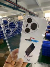 1,5 mm Cas de TPU doux à trous à trous fin pour Huawei Pura 70 Pro Pro + 2024 Honor Profitez de la couverture arrière du téléphone mobile transparent 5G Alibag anti-automne