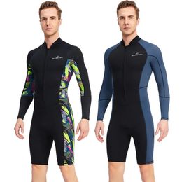 1,5 mm Neopreno Shorty Mens Suit Wetsuit UV PROPER UV LYCRA Traje de buceo de mangas largas para natación bajo el agua de natación 240410