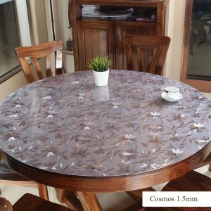 Couvre-table de table PVC à 1,5 mm Round Couvre-table Protector Bureau Tampons de salle à manger en verre doux