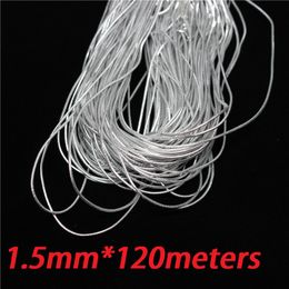 1.5mm Silver Elastic Bungee String Cord Ronde Twisted String Touw 120 Meter / Roll Cords voor Sieraden Finding