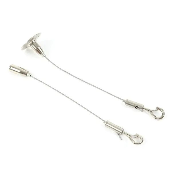 Élingue de corde filaire de 1,5 mm Sangage de lampe avec crochet à ressort réglable Code de verrouillage fixe Télescopique Double trou Télescopique