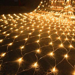 1 5M x 1 5M 3M x 2M 3M x 3M 6M x 4M 10M x 8M LED Net Mesh Fairy String Light Outdoor Garten Terrasse Fenster Vorhang Weihnachten Hochzeit Urlaub Garlan207h