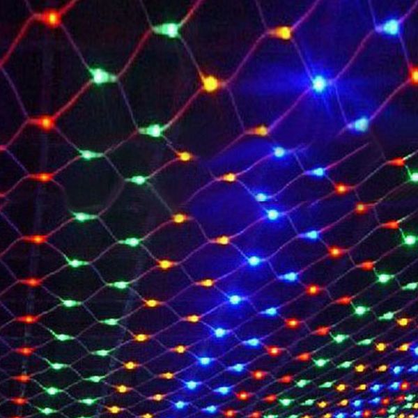 1.5Mx1.5M 96 LED 220V Net Mesh String Light Led Strip Noël / Mariage / Fée / Gaden / Lumières décoratives Guirlande d'éclairage de vacances