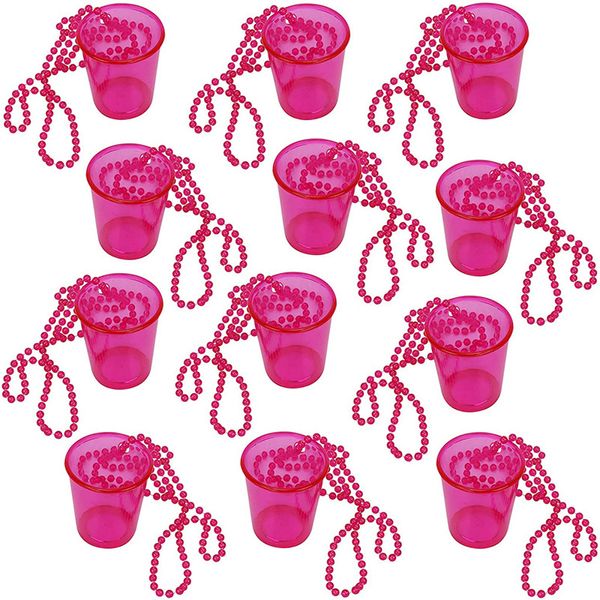 Flacons de hanche en plastique de 1,5 oz de Noël Halloween 50 ml portables colorés bouteilles d'eau potable claires collier de fête de célibataire tasse de chaîne de perles par Air A12