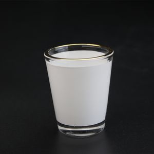 1,5 oz sublimatie borrelglas 50 ml warmteoverdracht witte wijnglas met gouden lijn 144 stuks per doos QMR27c