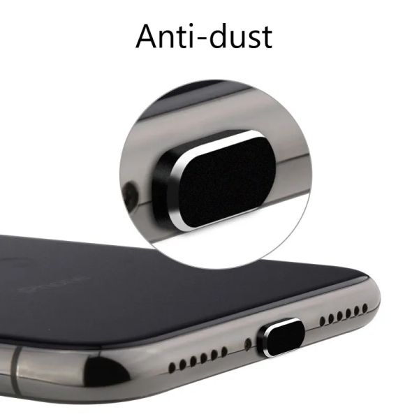1-5pcs Port de charge Port de poussière en métal pour iPhone 7 8 plus xr xs 12 13 14 Pro Airpods Pristrarm Cap