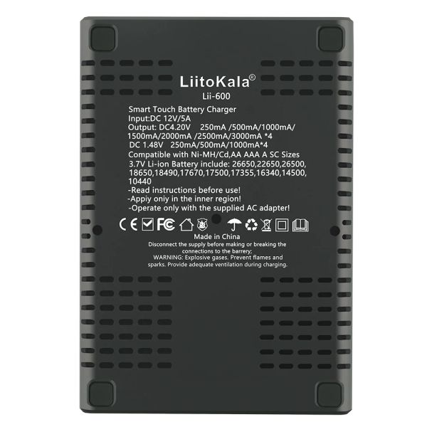 1-5pcs Liitokala LII-600 LCD Affichage du chargeur de batterie pour 3,7 V 1,2 V 18650 26650 21700 26700 AA AAA Test Battery Capacité