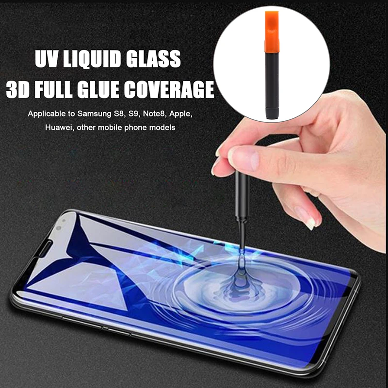 1/5pcs UV Temperierter Glaskleber -Bildschirm Beschützer für alle Mobiltelefonkleberkrümmungskante Vollverletzungskleber