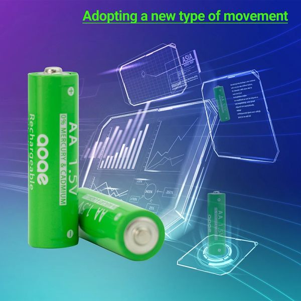 Batterie alcaline de 1,5 V 4800mAh, batterie rechargeable AA d'origine, utilisée pour les batteries jouet AA et AAA Chargers de batterie rechargeable