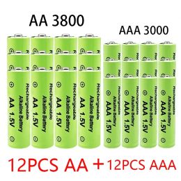 1.5V aa + aaa ni mh oplaadbare aa batterij aaa alkaline 3800-3000 mAh voor fakkelspeelgoedklok mp3-speler vervangen ni-mh batterij