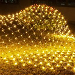 1,5x1,5 M 3x2M 8x10M 6X4M Luz de red navideña LED para exteriores guirnalda de luces de malla para jardín, vacaciones, fiesta, boda, guirnalda de luces de hadas