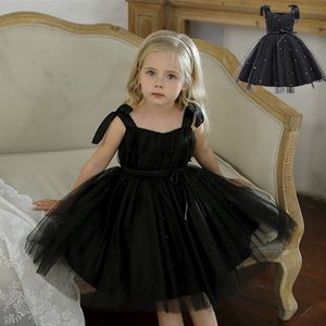 1-5y bébé noir cygne princesse robe filles Halloween robes enfants fête de noël Costume enfants sans manches Tulle Tutu tissu