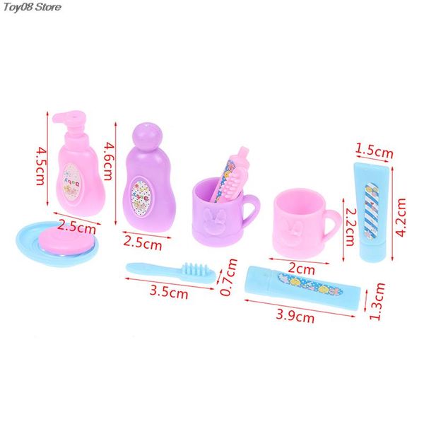 1/6 1/12 Dollhouse Miniature Mini tasse Brosse à dents de dentifrice pour OB11 Blyth Pullip Doll House Furniture Accessories