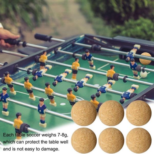 1/6 / 12pcs 36 mm Cork Solid Wood Table Soccer Ball Football Babyfoot Games Foosball Fussball Desktop Table Soccer Babyfoot