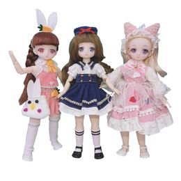 1/6 Bjd Anime poupées pour enfants filles 6 à 9 ans et 7 à 10 ans poupée de visage comique articulée à rotule 30 cm avec robes jouet pour filles 240219