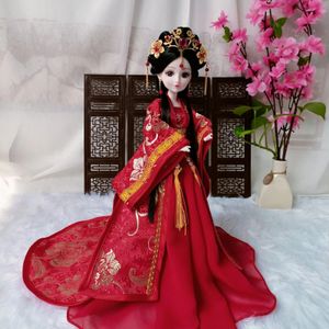 1/6 BJD chinois ancienne poupée Hanfu vêtements jupe traînée coiffure fée princesse poupée chinois drame poupée jouets pour filles 240301