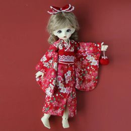 1/6 BJD Doll Kimono Vêtements floral jupe rose Red Bathrobe Costume Doll Accessoires pour 1/6 poupée yosd, 12 poupées Inhc 30cm