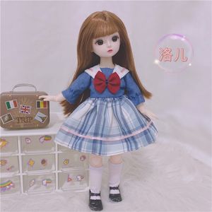 1/6 bjd pop met kleding 30 cm dikke baby college stijl jk uniform verkleed meisjes speelgoed speelgoed 220505