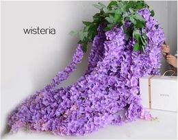 1.6 mètre de long jolie fleur de soie artificielle Wisteria vigne rotin pour décorations de fête de mariage Bouquet guirlande maison ornement bateau gratuit