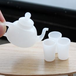 1/6 à échelle verre blanc jade couleur mini tasse théière pour poupée