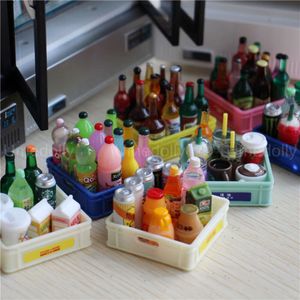 1: 6 Schaal Miniature Dollhouse Drink Wine Bottle Supermarkt Beverage Mini Food voor Blyth BJD OB11 Doll Accessories Kids Gift