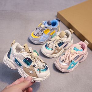 1-6 jaar jongens sneakers roze, grijs, witte 3 kleur comfortabele ademende meisjes schoenen voor kinderen sport baby hardloopschoenen mode peuter baby schoenen