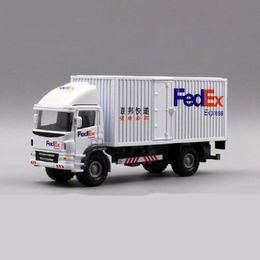 1:60 Scale Toy Auto Metalen Alloy Commerical Vehicle Express FedEx van Diecasts Cargo Truck Model Toys F Kinderen Collectie LJ200930