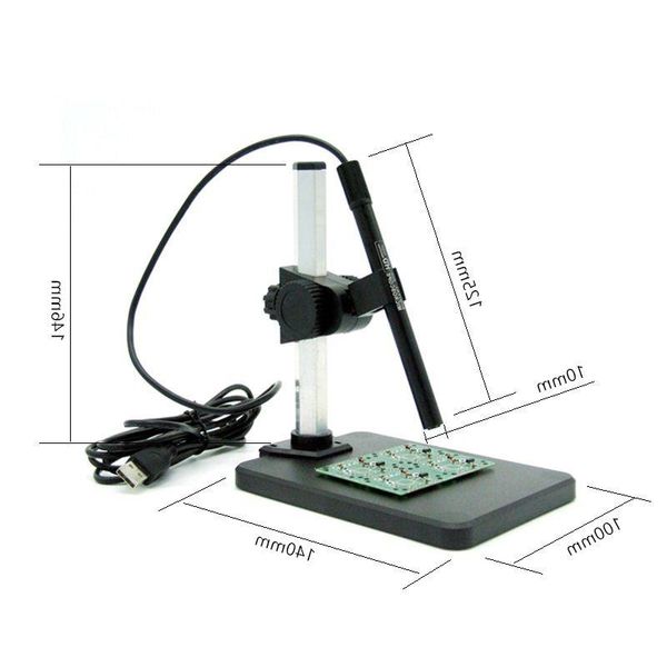 Freeshipping 1-600X HD USB Microscopio digital con 8 LED Cámara de brillo ajustable Cámara web Endoscopio Lupa para detección de mantenimiento Ashxm