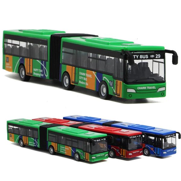 1/64 Alliage City Bus Modèle Véhicules City Express Bus Double Bus Véhicules Moulé Sous Pression Jouets Drôle Pull Back Voiture Enfants Enfants Cadeaux 240306