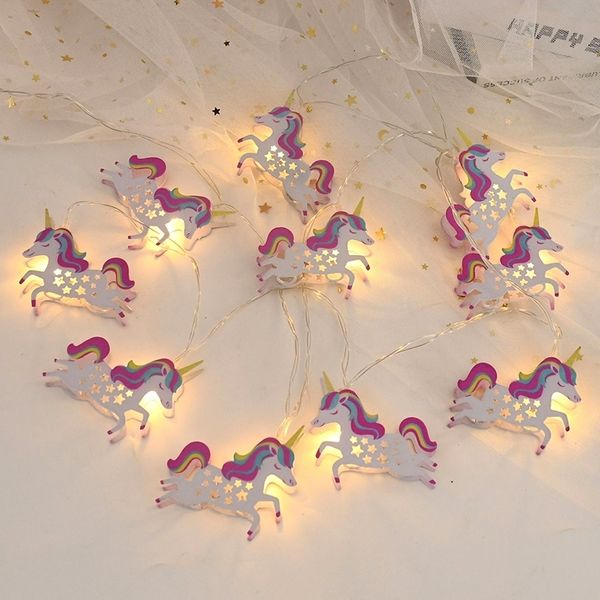 1,65m 10t de la licorne rose LED String Light Home Room Fairy Light Garland Wedding Birthday Party Baby Shower Decoration Supplies 240417