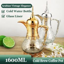 1.6L Estilo árabe Cafetera Jugo Tetera Botellas de agua Ollas de cerveza fría Cocina Vintage Coffeeware Teaware para reunión familiar 240304