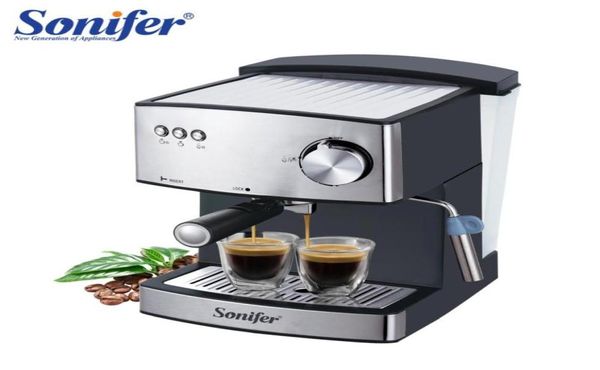 Sonifer2998930 Cafetera eléctrica Espresso de 1,6 l, molinillo de café de 15 Bar, máquina eléctrica Express, electrodomésticos de cocina de 220V