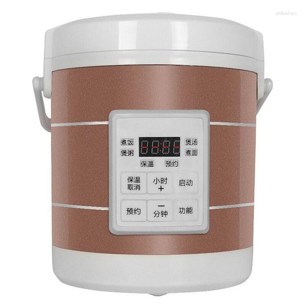 1.6l mini cocción de arroz eléctrica 12 V-24 V para viajes de automóvil y camión Sopa portátil Cooking 12h Cita de alimentos Contenedor