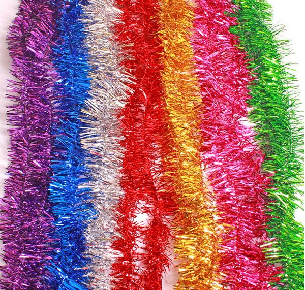 1.6m decoración de navidad cinta de guirnaldas adornos coloridos tiras de color para árboles de navidad