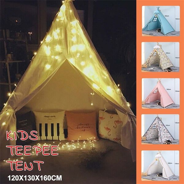 1.6m Enfants Tipi Indien Jouer Tente Jouet Tente Pour Enfant Playhouse Jouet Enfant Tentes Chambre De Bébé Princesse Toddler Tipis LJ200923