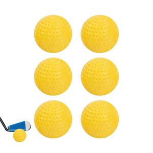 1/6pcs Balles de golf en mousse de mousse jaune Pu Sponge Elastique extérieur extérieur Baule d'entraînement de golf