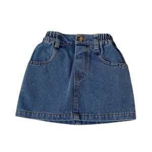 1-6t pour enfants jupe en jean pour les filles tout-match élastique attend une mini jupe pour enfants jupes de cowboy filles pour la tenue de bébé 240513