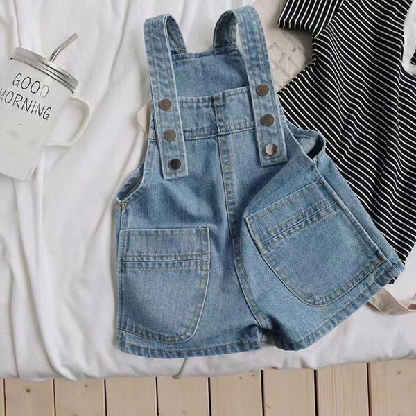 1-7 ans enfants court Denim combinaison enfant en bas âge enfant garçon fille lâche jarretelle pantalon court jean vêtements mode salopette vêtements 240108