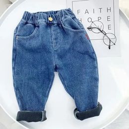 1 7 ans garçons unisexe Plus polaire hiver pantalon pour enfants bébé épaississement chaud doux fille enfants Stretch jean 231220