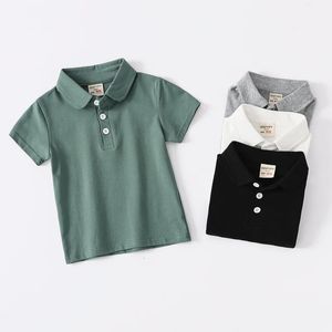 1-7t Enfants Polo T-shirt pour garçons Girl Polo Tshirts School Toddler baisser le collier Basique Blanc Black Kid Polos Vêtements d'été 240418