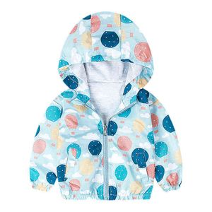 1-7 años Ropa para niños pequeños Nuevo diseño Niños Niños Niñas Chaquetas de primavera Globo de dibujos animados Impreso Sudadera con capucha Chaquetas con cremallera J220718