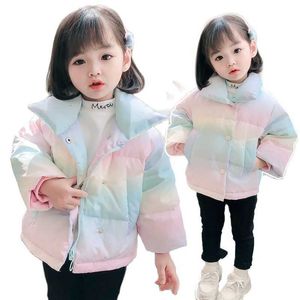 1-7Yrs Arc-En-Ciel Chaud Filles Coton Rembourré Doudounes Automne Enfants Manteaux Enfants Bébé Vêtements D'hiver Pardessus Épaissir Survêtement H0909