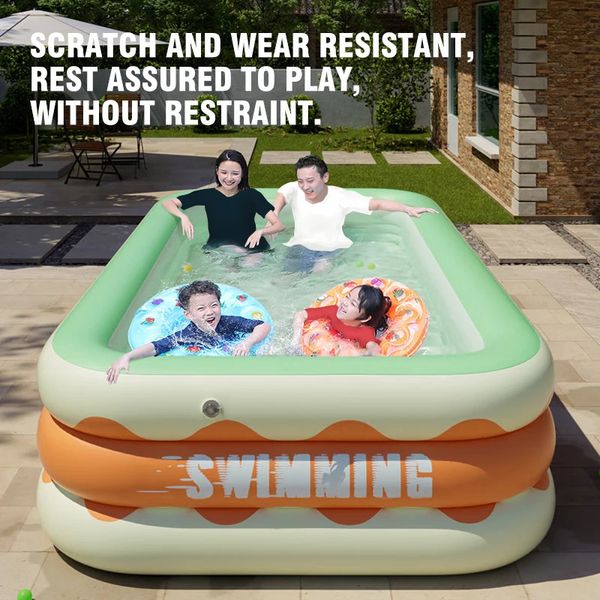 1,8 / 2,6 m de grosse piscine gonflable amovible bébé piscine encadrée d'eau amusement pour les enfants familiaux d'été extérieur toys enfants 240403
