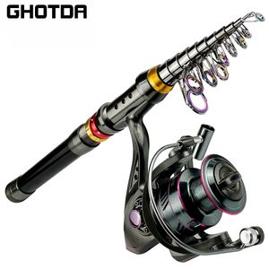 1.8-3.6m koolstofvezel spin-vissersstang 13BB reel combo telescopische visserijpaal spin-haspelkit max resistentie 3-8 kg pesca 240424