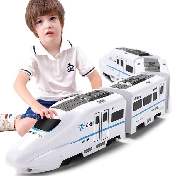 1/8 Harmony Railcar Simulation Train ferroviaire à grande vitesse Jouets pour garçons Électrique Sound Light Train EMU Modèle Puzzle Enfant Voiture Jouet 240228
