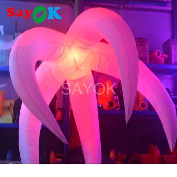 Ballon étoile gonflable géant de 1,8 mètre avec décoration d'éclairage de fleur gonflable à LED utilisée pour les fêtes et les discothèques