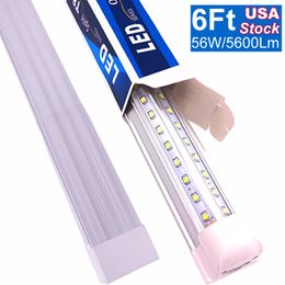 Luz de tienda LED de 1,8 metros, lámpara de tubo T8 de 180 cm, bombillas conectables de 70 pulgadas para garaje, almacén, forma de V, luces de refrigeración de 6 pies, 5600LM 6000LM con cable directo integrado OEMLED