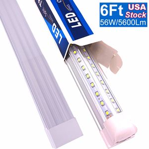 Lampe de magasin à LED de 1,8 mètre, lampe à tube T8 de 180 cm, ampoules de 70 pouces pour garage, entrepôt, forme de V, lumières de refroidisseur de 6 pi, OEMLED à câblage direct intégré de 5600LM 6000LM