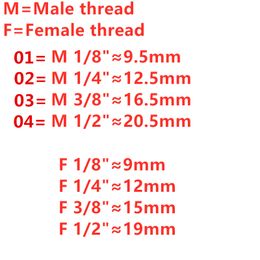 1/8 "1/4" 3/8 "1/2" 3/4 "1" bsp mâle à file en laiton Réducteur